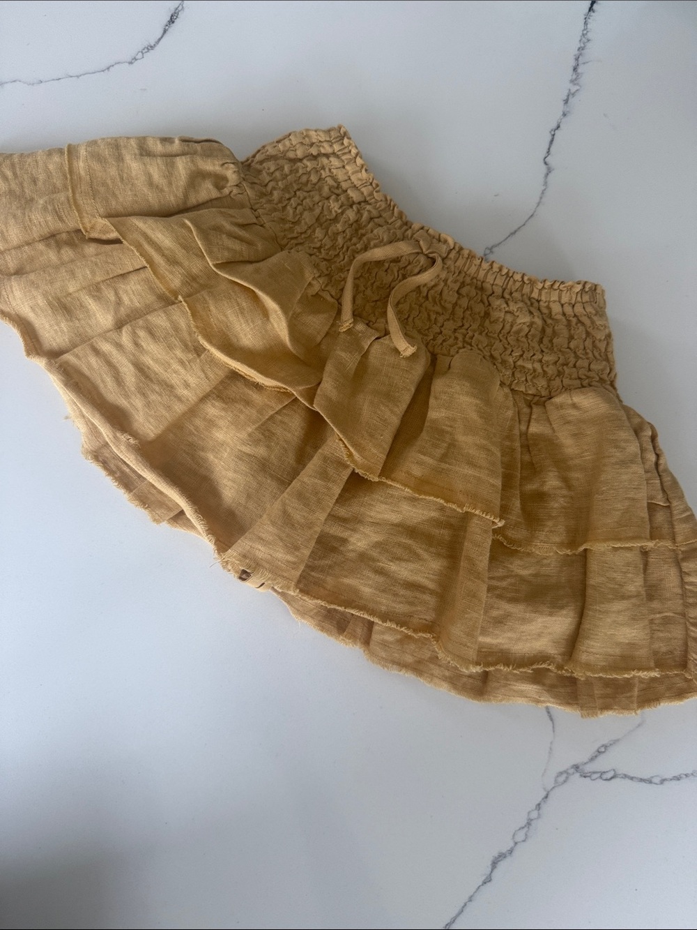 Zara kids Tiered Ruffle Skirt size 7- Mustard